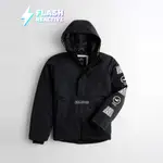 【HOLLISTER CO.】【零碼XL】HC男帽T防風胸練黑 F02210112-06