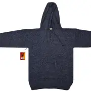 WOMEN HANDMADE ANDEAN ALPACA DARK GRAY PULL OVER HOODIE SZ L