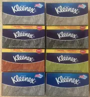 New 8 Boxes Of Kleenex Facial Tissue 2-Ply White 160 Per Box Total 1280 Tissues