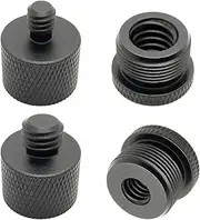 4 Piece Microphone Stand Adapter, Microphone Stand Adapter 5/8 Female to 3/8 Male, 3/8 Female to 5/8 Male, 5/8 Female to 1/4 Male, 1/4 Female to 5/8 Male Adapter for Microphone and Sta