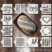 12PCS Bread Stencils Artisan Baking Stencils Cake Pie Stencils Cookie Decorating Templates for Sourdough Bread and Birthday Cakes