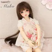 Pretty 1/4 BJD Doll Jointed Girl with Free Eyes Face Make up Clothes Full Set