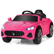 Costway 12V Electric Ride On Car Maserati GranCabrio Licensed Car w/Remote Control & LED Lights Pink