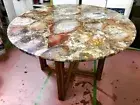 54" Elegant Petrified Coffee Table Top Luxury Hallway Centerpiece Home Decor