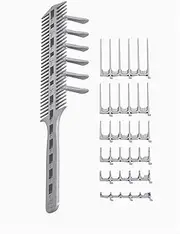 CombPal Scissor Clipper Over Comb Hair Cutting Tool - Barber Hair cutting kit - DIY Home Hair cutting Guide Comb Set (Classic Set, Gray)