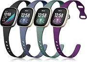 [Getino] Slim Band Compatible with Fitbit Sense 2/ Sense Bands/Versa 4/ Versa 3 Bands Women Men, Silicone Sport Accessories Thin Band for Fitbit Sense/Sense 2/ Versa 4/ Versa 3