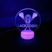 Lacrosse Logo 3D Night Light Color Changing Illusion Lamp Sport Fan Birthday Gif