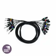 BravoPro PM003B-03 3M 8-way Multicore 3-pin XLR Male to 6.35mm TRS Jack Plug