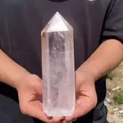 0.83kg Natural Clear Quartz Obelisk Point Quartz Crystal Wand Reiki Tower Decor