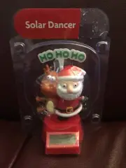 NEW Solar Powered Dancing Christmas Santa Claus & Reindeer HO HO Bobble Head Toy