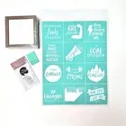 New Chalk Couture Kit Bundle 12 Mini Transfer Stencil 3x3 Frames Paste Mauve