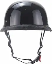 Half Skull Cap Motorcycle Helmet Compact Lightweight Helmet Quick Release Buckle Helmet Strap Adjustable Chin Strap for Cruisers Motocross and Adult Men Women