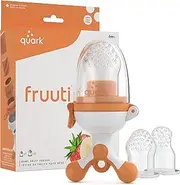 Quark Fruuti Baby Fruit Feeder Pacifier - Baby Food Feeder - 3 Tip Sizes Grow with Baby - Easy for Little Hands to Hold - BPA Free, BPS Free, PVC Free, Phthalate & Lead Free