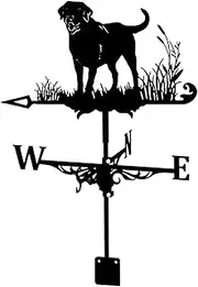 Wind vanes, Outdoor Garden Metal Weathervane Labrador Iron Art Long-Lasting Retro Animal Weather Vane with Roof Mount Decorations for Yard Gazebo (Black-Dog)