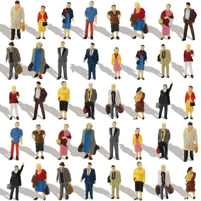 P8712 40pcs All Standing Pose Figures Assorted HO Scale Person Model Train St...