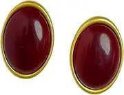 [ALIUHUJUN] Oval Resin Gemstone Earrings High-end Retro Unique Temperament Studs