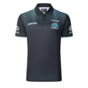 Cronulla Sharks 2025 Media Polo Shirt Sizes XS - 7XL Available Black NRL Classic