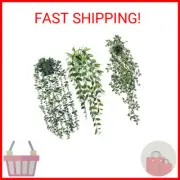 TOTOGA Artificial Hanging Plants 3 Pack Fake Potted Plants for Wall Home Room Of
