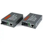 1 Pair 25KM Fiber Media Converter Gigabit 10/100/1000M SM Single Fiber SC Port