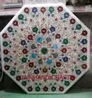 24" white marble table top coffee dining side inlay lapis malachite room c233