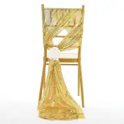 15 SEQUIN TULLE TABLE RUNNERS or CHAIR COVER SASHES 14"x108" Made USA 10 Colors