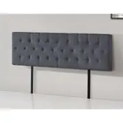 Linen Fabric King Bed Deluxe Headboard Bedhead Bedroom Furniture - Grey