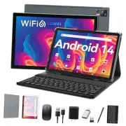 Android 14 Tablet 10 inch 2025 Latest WiFi 6 with Octa-Core Gray