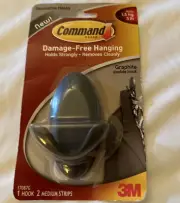 3M 17036MB-ES Damage-Free Graphite Command Double Hook Large, 3lbs. New In Pack
