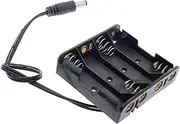 Reland Sun 5pcs Plastic 1 2 3 4 5 6 8 10 Slots AA Size Power Battery Storage Case Box Holder With Wire Leads Black Battery Storage Boxes (AA-X4 with DC)