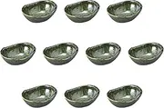 Set of 10 Oribe Oval with Small Size 3.8 x 2.9 x 1.5 inches (9.7 x 7.3 x 3.7 cm) | Setomonohonpo