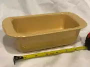 2 Longaberger Pottery Butternut Yellow Mini Loaf Bread Pan Dish Woven Traditions