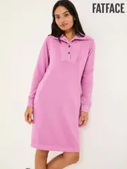 FatFace Heather Purple 100% Cotton Willa Sweat Dress (E79211) | $136