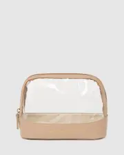Taupe Holly Clear Cosmetic Case