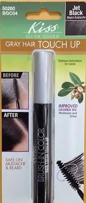 brush in touch up color hair mustache cover gray jet Black