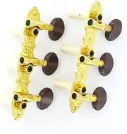 FUNOMOCYA Classic Guitar Machine Heads Tuners Pack Gold Chocolate Tuning Pegs for Classical Guitars Steel Abs Plastic