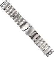 [DJDLFA] 24 * 26mm Solid Stainless Steel Watchband For Swatch Watch Strap Silver Men Wrist Bracelet Folding Clasp