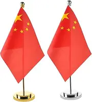DOITOOL 2Sets Miniature Chinese Table Flags Desktop Banners for Office Display Classroom and Festive Decor