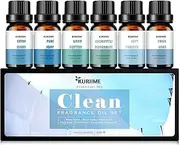 Essential Oils Set, Clean Scents Fragrance Oil Essential Oils for Diffuser Aromatherapy | Fresh Linen, Extra Clean, Warm Cotton, Soft Powder, Pure Soap, Eucalyptus Peppermint, 6x10ml