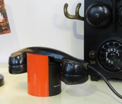 White Vintage 1970's Sankyo Musical Telephone Rest, Music Box, Phone Gadget