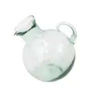 Vintage Style Classic Round 10 Inch Tilted Ball Pitcher Hand Crafted Glass