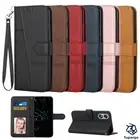 for Samsung S25 S24 S23 FE S21 Note 20 Ultra Flip Leather Wallet Case with Strap