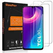 [2 Pack] TCL 30+ /TCL 30 Plus Clear Full Cover Tempered Glass LCD Screen Protector Film Guard - Case Friendly