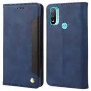Skin-touch Splicing Wallet Design PU Cover Inner TPU Phone Case for Motorola Moto E20/E30/E40