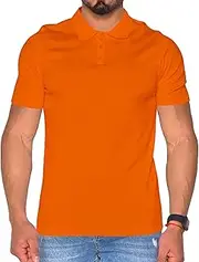 [Aosufei] Men's Slim Fit Collared Polo Shirts Breathable Casual Solid Polo Shirts Cotton Pique Plain Available T-Shirts
