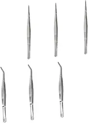 6pcs Succulent Tweezers Heavy Duty Straight Curved Tweezers for Gardening Bonsai and Indoor Plants Ergonomic Lightweight Tools for Home Garden Use