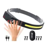 Headlamp, Rechargeable LED Headlamp with Motion Sensor, Up to 1200 lumens and...