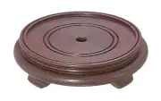 B&P Lamp 5 1/2" Top Inset Dia., Rosewood Finish, Footed Oriental Wooden Base