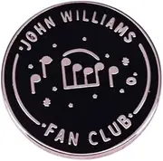 John Williams Fan Club American Composer Conductor Music Musical Notes Movie Film Scores Soundtrack Hollywood Icon 1.1" Enamel Pin Badge by Pinstant, 1.1 Inches wide, Enamel, enamel