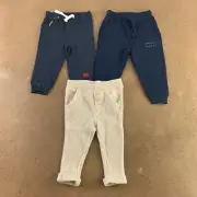 Baby Size 12 Months H&M Waffle Knit DKNY Zara Navy 3 Piece Pull On Pant Set NWT