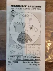 Vintage Morrissey Pattern #75501 for 15" Baby Doll Cut Pieces all there